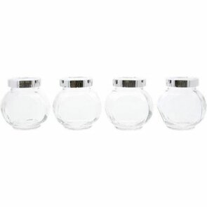 Glazen pottenset - Voorraadpotjes - Transparant - Glas / Metaal - Set van 4