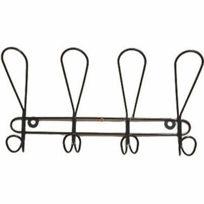 Kapstok / Ophangrek LOUISE - zwart - metaal - 4 haaks