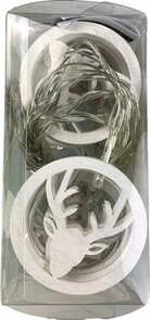 Kerst LED lichtsnoer met rendier figuren - Hout - 10 LED's