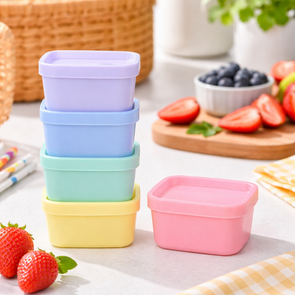 Mini vershoudbakjes - 5 stuks - Tupperware - Pastel - Multicolor - Kunststof - 7 x 7 x 3 cm - Snackbox - Meal prep bakjes