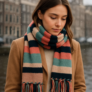 Lange Sjaal MICHELLE - Roze / Multicolor - Dames - Acryl