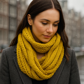 Loop Sjaal JOSEFIEN - Geel - Dames - Acryl