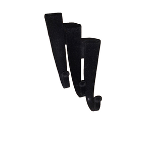 Deurhaken / Deur haken set velvet look - Zwart - l 12 cm - 3 Stuks - Deur - Haak - Hanger - Deurhanger 