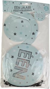 Één jaar feestversiering - Feestdecoratie - Blauw - Jongens - 6 Stuks