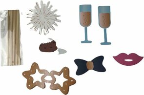 Photo Props - Foto Maskers - New Year - Multicolor - Papier - Set van 8 - Accesories