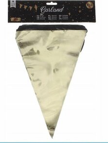 Gouden vlaggenlijn slinger - Goud - Kunststof - 6 m