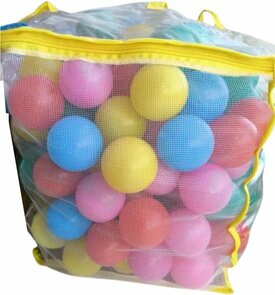 Ballenbak Ballen - Multicolor - Kunststof - ø 6,5 cm -100 stuks - Incl. Draagtas