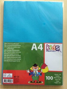 Gekleurd papier 100 st FSC A4 5 kleuren