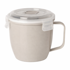 Magnetron Mok met Deksel ZODIAC - Taupe- Kunststof - 620 ml - Beker