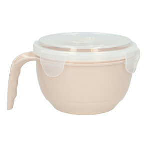 Noedel / Soep Mok met Deksel ZODIAC met handvat - Taupe - Kunststof - 950 ml - Noodles - Magnetron mok