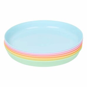Set van 6 kunststof bordjes in pastelkleuren - Jensen 
