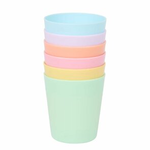 Kunststof bekers Jensen in pastelkleuren set van 6
