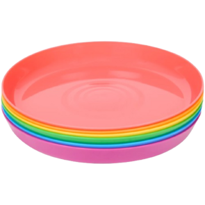 Kinder borden / bordjes REGGIE - Multicolor - Kunststof - Set van 6 - Kinderservies