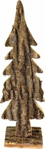 Kerstboom van hout - Met glitters - Zilver - h 39 cm