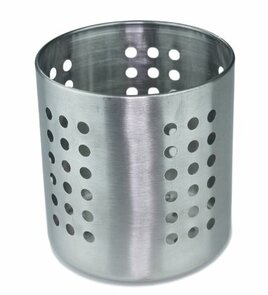 Bestekbeker / bestekhouder geperforeerd - RVS - Rond - Ø11,5 x H13,5 cm
