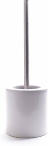 WC borstel ARJAN - Wit - Keramiek / RVS - Toiletborstel in Ronde Houder