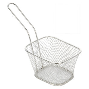 Mini Serveer Frietmandje MISJA - Zilver - Metaal - 18 x 13,5 x 8 cm - Set van 2