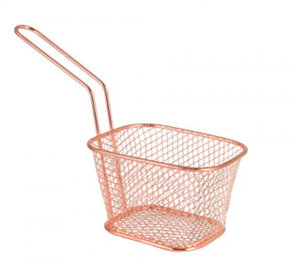 Mini Serveer Frietmandje MISJA - Koper - Metaal - 18 x 13,5 x 8 cm - Set van 2