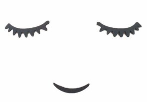 Spiegel / muursticker - Eye brow / Wenkbrauw - Zwart - Kunststof - 21 x 12 cm