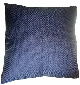 Sierkussenhoes met blokjes motief KYRA - Blauw - Glanzend - 45 x 45 cm