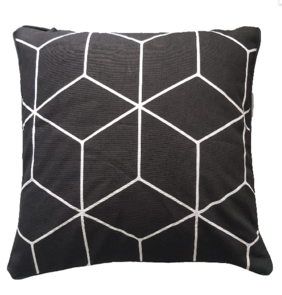 Sierkussenhoes met diamant motief SJARD - Zwart / Wit - 45 x 45 cm - Katoen