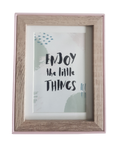 Fotolijst LIEVEN - Roze / Bruin - Passe Partout - Hout - 10 x 15 cm - Foto frame - 13 x 18 cm - Maat S