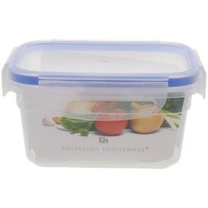 Voorraaddoos met klemdeksel - Transparant / Blauw - 430 ml - Plastic - 13 x 10 x 7 cm