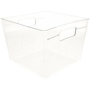 Koelkast opbergbak - Transparant - Plastic - 21 x 21 x 14 cm - Maat M