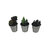 Mini nep vetplantjes in tinnen potje - Groen / Zilver - Kunststof / Metaal - Set van 3 - Assorti - Vetplant - Plant - Nepplant 