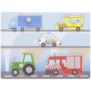 Houten puzzel voertuigen - Multicolor - 5-delig