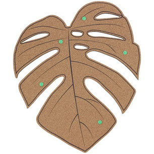 Prikbord Blad motief met 5 punaises - Kurk - 35 x 41 x 1 cm Prikbord Blad motief met 5 punaises - Kurk - 35 x 41 x 1 cm