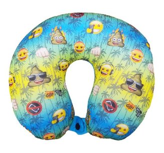 Emoji nekkussen - Blauw / Groen - 27 x 24 cm Emoji nekkussen - Blauw / Groen - 27 x 24 cm