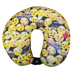 Emoji nekkussen - Zwart - 27 x 24 cm Emoji nekkussen - Zwart - 27 x 24 cm