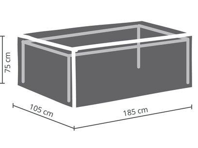 AllSeasons Covers Tuinsethoes - Antraciet - Kunststof - 185 x 105 x 75 cm AllSeasons Covers Tuinsethoes - Antraciet - Kunststof - 185 x 105 x 75 cm