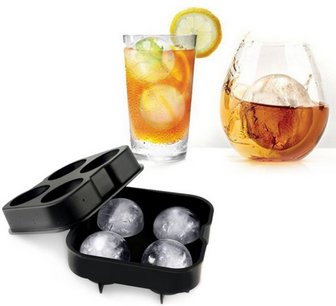 IJsblokjes maker voor ronde ijsblokken - Whiskey Cocktails - Zwart - Kunststof IJsblokjes maker voor ronde ijsblokken - Whiskey Cocktails - Zwart - Kunststof