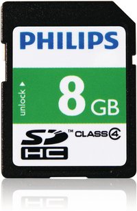 Philips SD-kaart - 8GB - SD Card - Class 4 Philips SD-kaart - 8GB - SD Card - Class 4