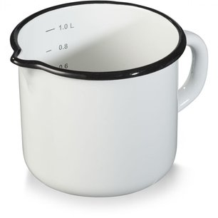 Emaille maatbeker TIFFANY - Wit - Ø 13.5 x h 11 cm - 1L Emaille maatbeker TIFFANY - Wit - Ø 13.5 x h 11 cm - 1L