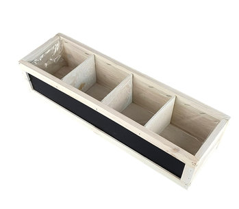Plantenbakje met krijtbord LEONTIEN - Wit / Zwart - Hout - 44 x 13 x 10 cm - Rechthoek Plantenbakje met krijtbord LEONTIEN - Wit / Zwart - Hout - 44 x 13 x 10 cm - Rechthoek