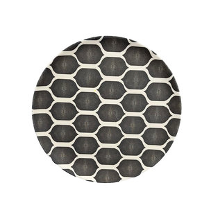 Bord MISHA - Zwart / Wit - Melamine - Ø 25 cm - Rond - Set van 4 Bord MISHA - Zwart / Wit - Melamine - Ø 25 cm - Rond - Set van 4