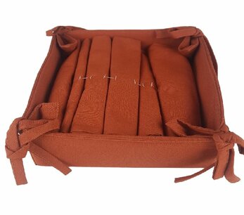 Broodmand met 6 servetten HARCO - Oranje Bruin - Katoen / Polyester - 21 x 21 x 7 cm Broodmand met 6 servetten HARCO - Oranje Bruin - Katoen / Polyester - 21 x 21 x 7 cm