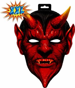 Masker Duivel XXL - Rood - Kunststof Masker Duivel XXL - Rood - Kunststof