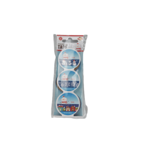 Kerst Washitape Sneeuwpop - Multicolor - Kunststof - Ø 4 cm - Set van 3 Kerst Washitape Sneeuwpop - Multicolor - Kunststof - Ø 4 cm - Set van 3