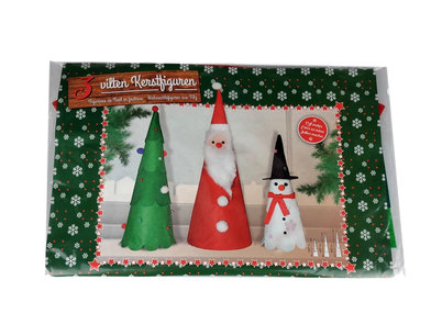 Kerstfiguren - Multicolor - Vilt - Set van 3 Kerstfiguren - Multicolor - Vilt - Set van 3