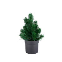 Mini LED kerstboom met pot - Groen / Zwart - Kunststof - 30 cm Mini LED kerstboom met pot - Groen / Zwart - Kunststof - 30 cm