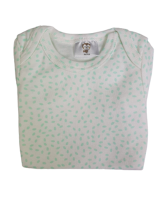 Baby romper - Wit / Groen - Katoen - Maat 56 / 62
