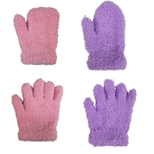 Kinder Wanten En Handschoenen - Roze / Paars - Polyester - 2 Paar - Assorti Kinder Wanten En Handschoenen - Roze / Paars - Polyester - 2 Paar - Assorti