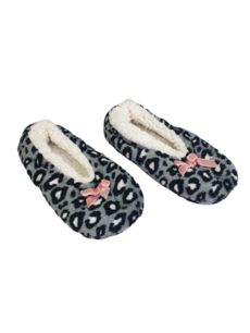 Pantoffel laag model met strik - Grijs / Zwart - Maat 31 / 33 Pantoffel laag model met strik - Grijs / Zwart - Maat 31 / 33
