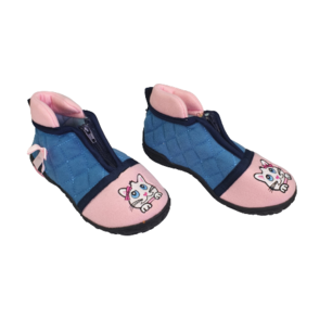Pantoffel schoenen met strik - Roze / Blauw - Maat 26 Pantoffel schoenen met strik - Roze / Blauw - Maat 26