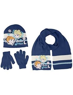 Disney Frozen - Elsa & Anna - Winterset - Handschoenen, Muts & Sjaal - Donkerblauw - 52 cm Disney Frozen - Elsa & Anna - Winterset - Handschoenen, Muts & Sjaal - Donkerblauw - 52 cm