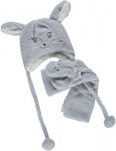 Sarlini sjaal muts handschoenen grijs muis